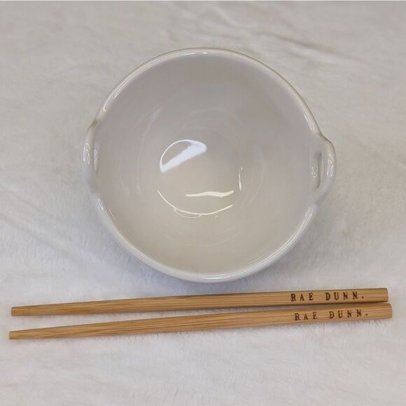 Rae Dunn RICE Bowl with Chopsticks - Picture 4 of 7